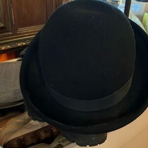 Black Bowler Hat 100% Wool UNISEX BOLLMAN HAT CO VINTAGE